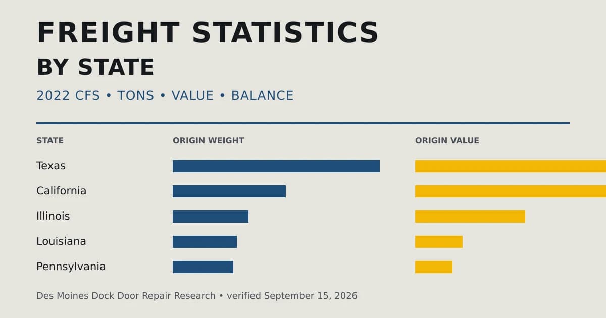 Freight statistics by state: 2022 Commodity Flow Survey tons, value and shipment balance
